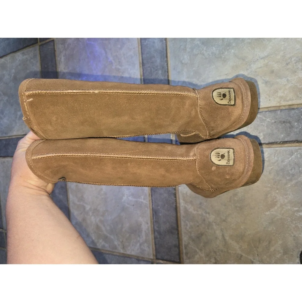Bear Paw women 9 tall fur lined‎ winter boots tan